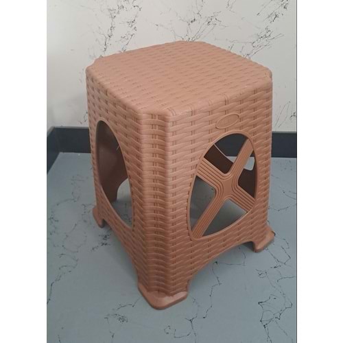 LEVA GARDEN SİSUS TABURE RATTAN HASIR KUSAKLI BÜYÜK TİK RENGİ ( 1 ADET FİYATIDIR )