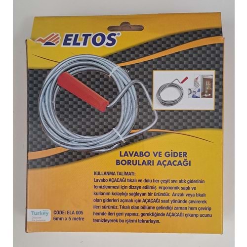 ELTOS LAVABO VE GİDER BORULARI AÇACAĞI - KANAL AÇMA 5 METRE