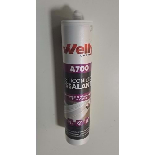 WELLY CHEM SILICONIZED SEALANT A700 ( SİLİKONİZE MASTİK ) BEYAZ 450 Gr
