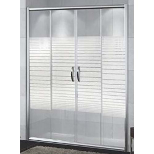 DUŞAKABİN 6mm CAM 2 SABİT 2 ÇALIŞIR 140-160 cm H:190cm - SARUN YAPI MARKET A.Ş. - DESENLİ