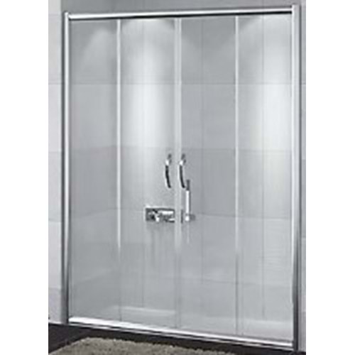 DUŞAKABİN 6mm CAM 2 SABİT 2 ÇALIŞIR 140-160 cm H:190cm - SARUN YAPI MARKET A.Ş. - ŞEFFAF