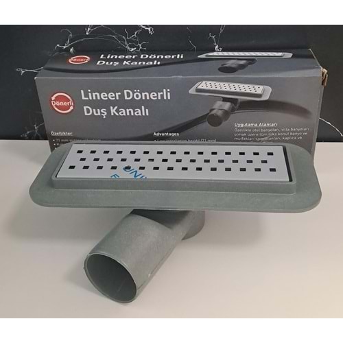 DUŞ KANALI ETEKLİ 20cm X Ø50 DÖNERLİ - EKO