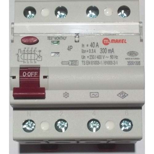 MAKEL 4X40A 300mA KAÇAK AKIM RÖLESİ