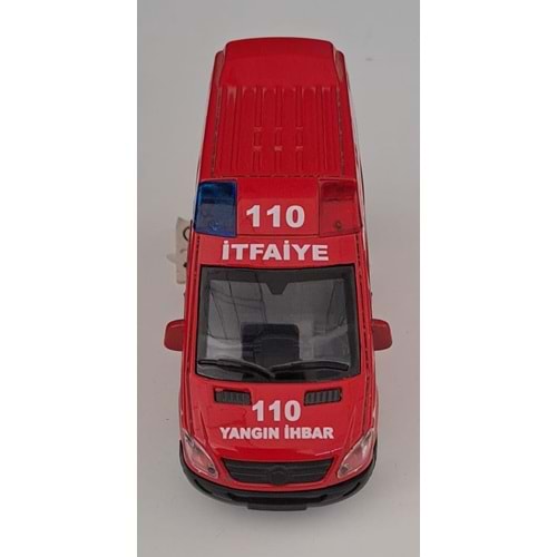 CAN OYUNCAK - METAL IŞIKLI SESLİ İTFAİYE ARABASI ( 5,5 CM x 14 CM )