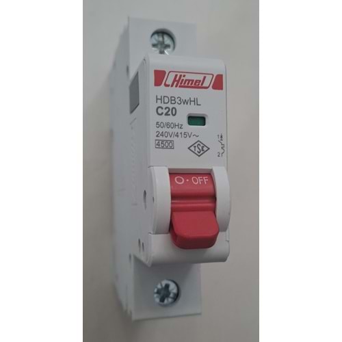 HİMEL 20 AMPER 1XC20 4,5KA OTOMAT SİGORTA