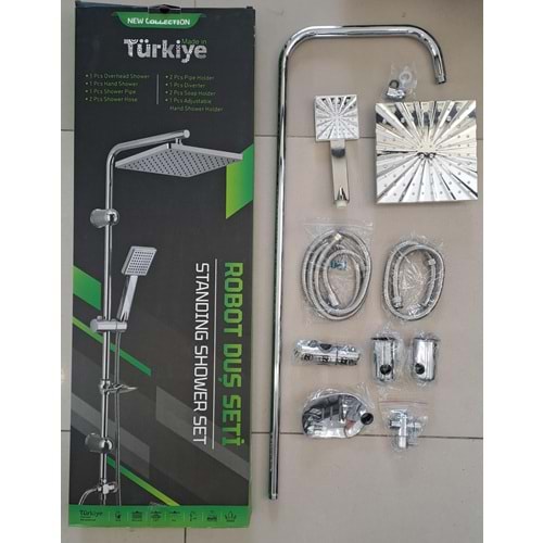 ROBOT DUŞ SETİ - FLAT DUŞ SETİ - KARE BAŞAK - KOMPLE KROM
