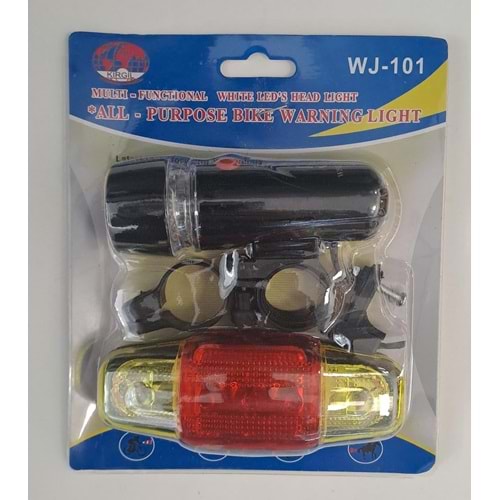 KIRGIL BİSİKLET IŞIĞI LED ÇOK FONKSİYONLU ÖN ARKA REFLEKTÖRLÜ