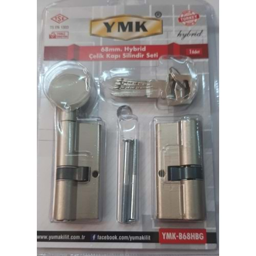 YMK 68 mm ÇELİK KAPI SİLİNDİR SETİ - İKİZ BAREL