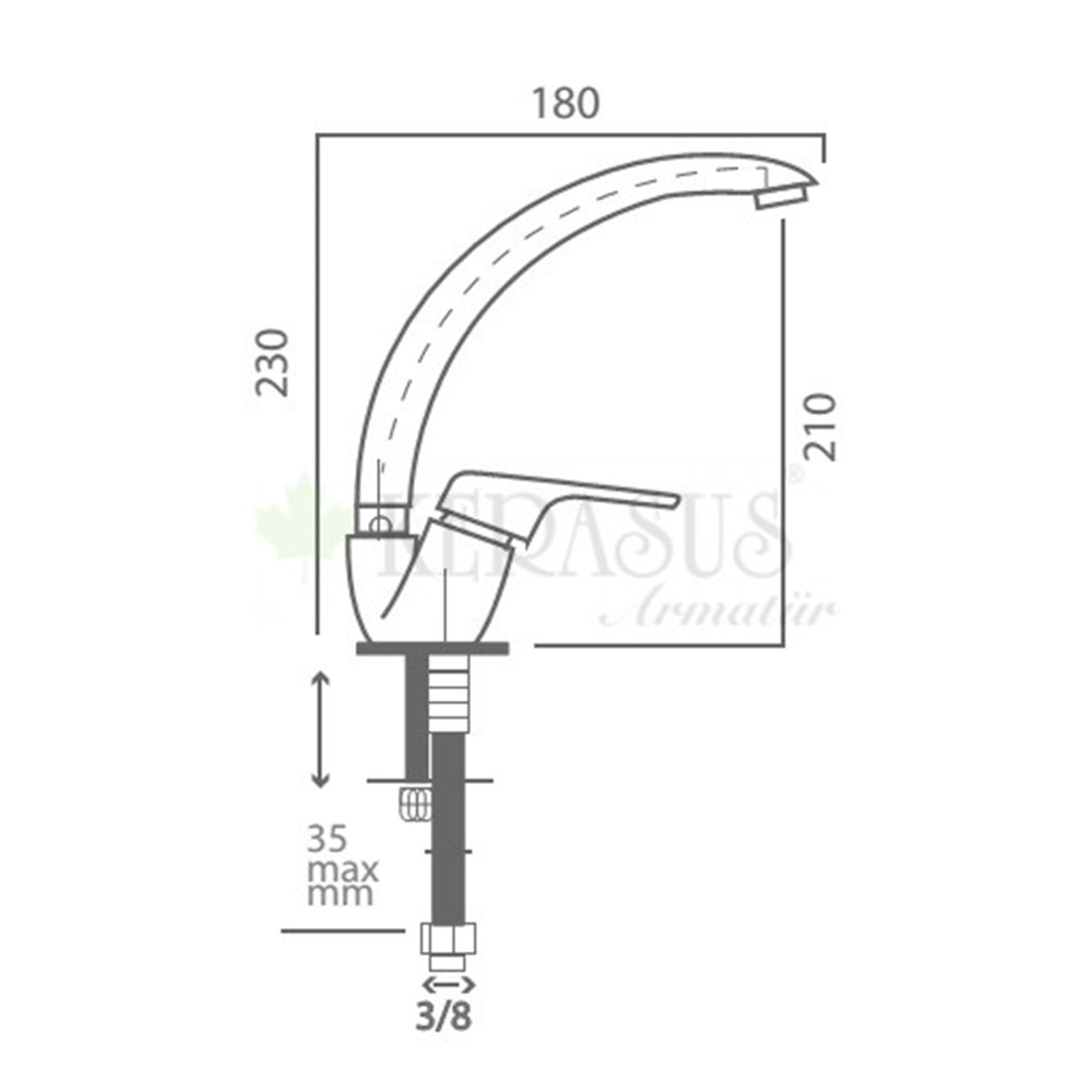 KERASUS MEGA SERİSİ - MİX KUĞU LAVABO BATARYASI 40Ø