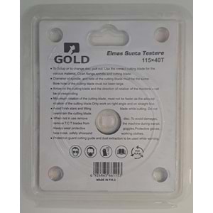 SUNTA - AHŞAP ELMAS DAİRE TESTERE - GOLD ELMAS TESTERE 115 LİK TCT ( 115 mm x 40 T x 22.23 mm )