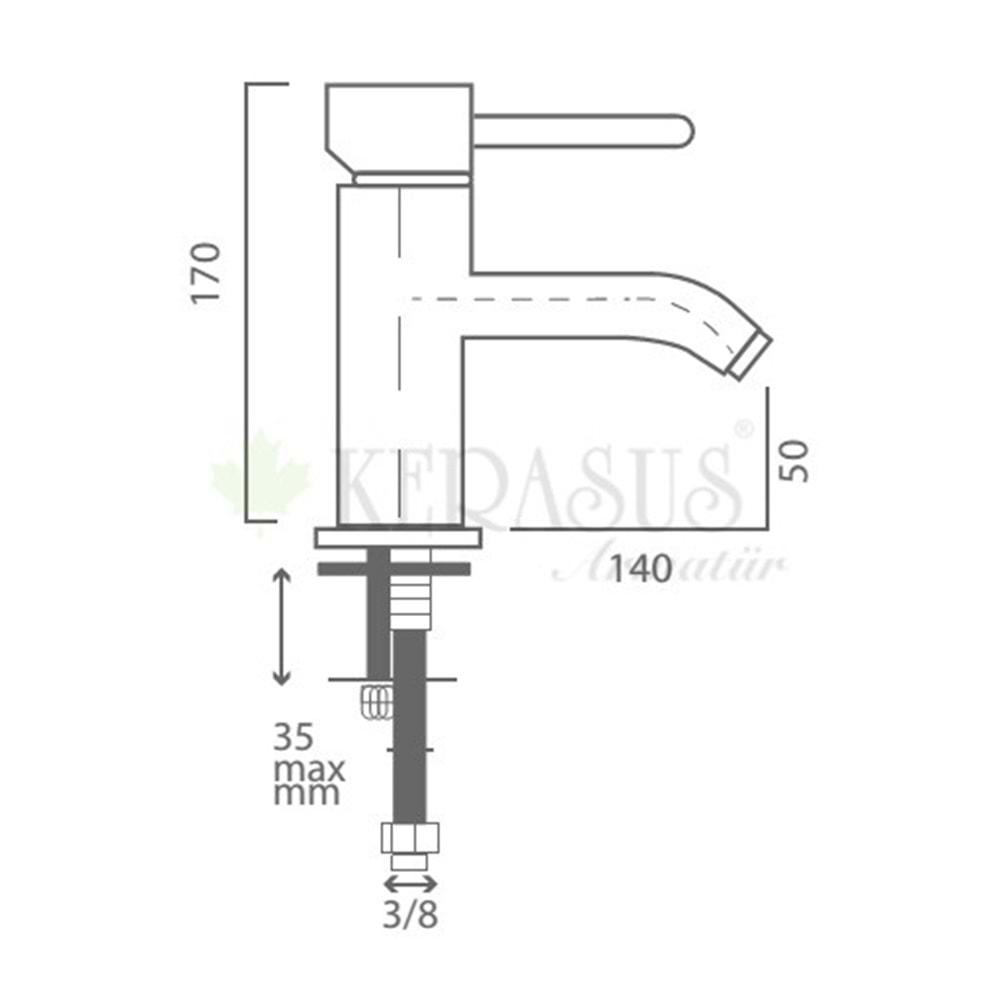 KERASUS RUBY SERİSİ - MİX LAVABO BATARYASI 35Ø