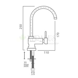 KERASUS RUBY SERİSİ - MİX KUĞU LAVABO BATARYASI 35Ø