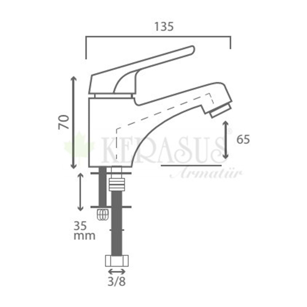 KERASUS LALE SERİSİ - MİX LAVABO BATARYASI 35Ø