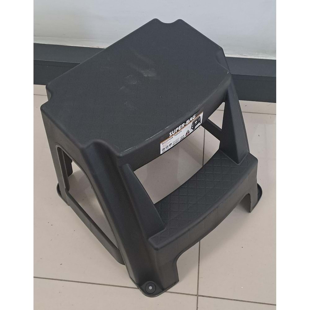 ASRIN BASAMAKLI TABURE SİYAH ( 45,6 x 44,5 x 42,3h cm )