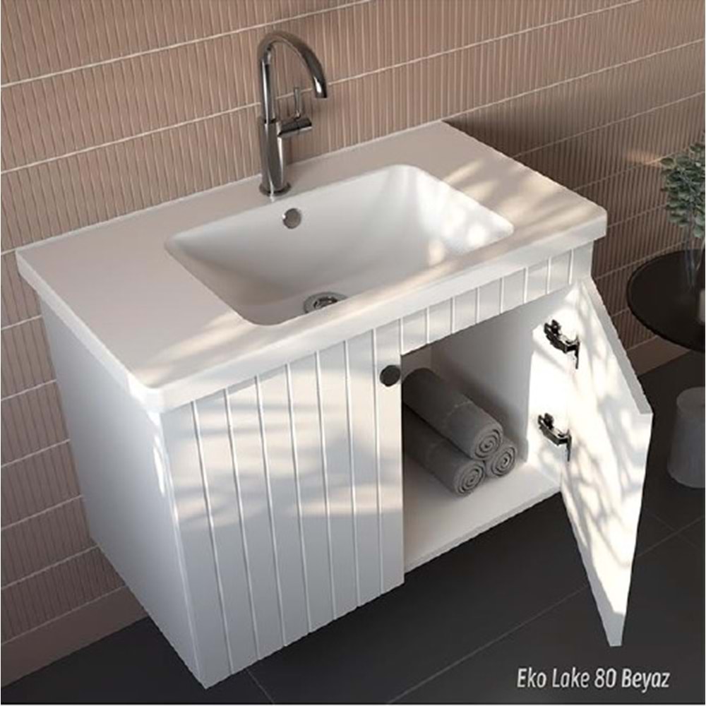 HİLTON BANYO DOLABI - EKO LAKE 80 BEYAZ