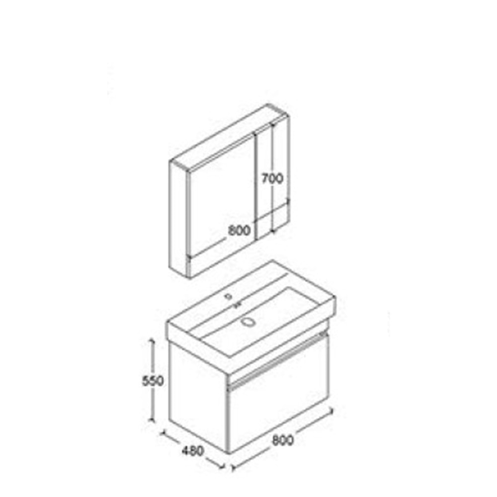 HİLTON BANYO DOLABI - GOLA 80 BEYAZ