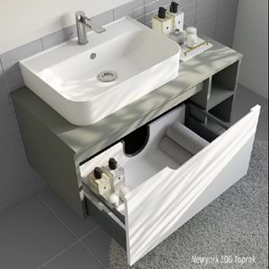 HİLTON BANYO DOLABI - NEWYORK 100 MAT LAKE TOPRAK