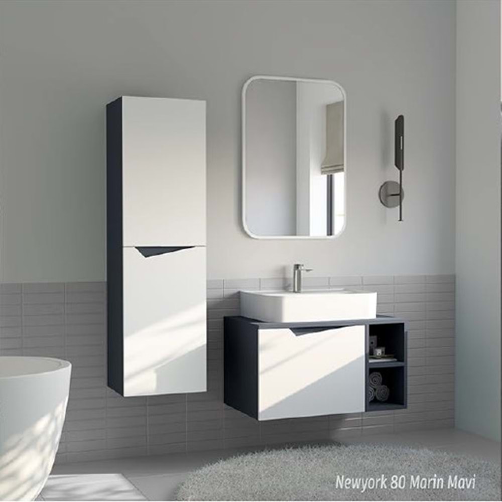 HİLTON BANYO DOLABI - NEWYORK 80 MAT LAKE MARİN MAVİ