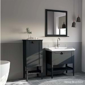 HİLTON BANYO DOLABI - ODESSA BOY DOLABI MAT LAKE ANTRASİT