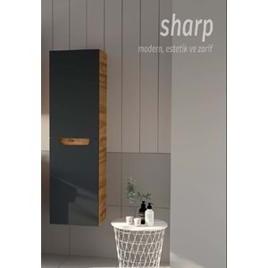 HİLTON BANYO DOLABI - SHARP BOY DOLABI MAT LAKE ROYAL MEŞE / ANTRASİT