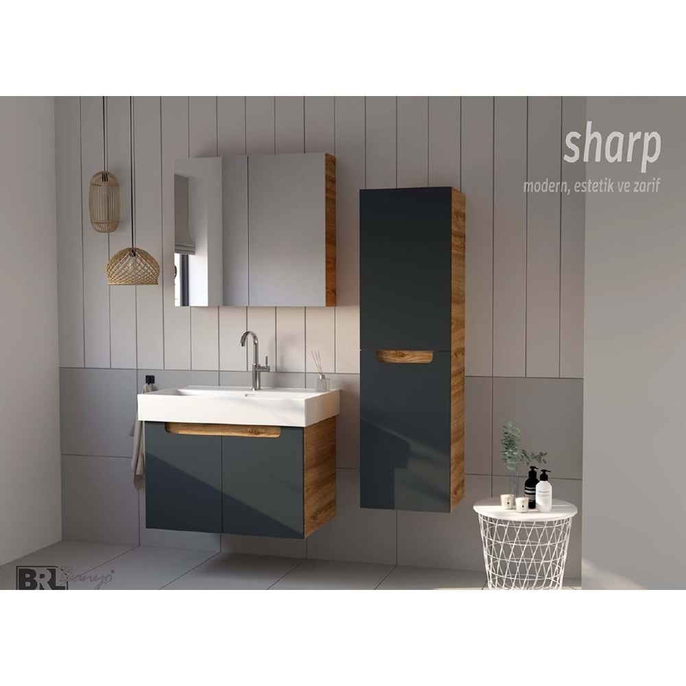 HİLTON BANYO DOLABI - SHARP 60 ROYAL MEŞE / ANTRASİT
