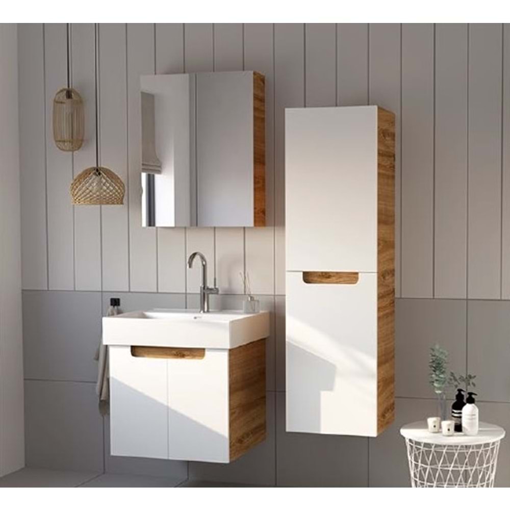 HİLTON BANYO DOLABI - SHARP 80 ROYAL MEŞE / BEYAZ