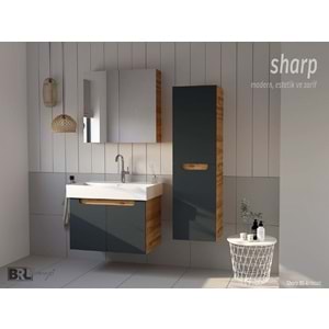 HİLTON BANYO DOLABI - SHARP 80 ROYAL MEŞE / ANTRASİT