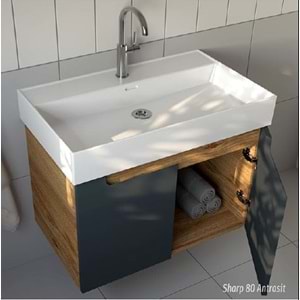 HİLTON BANYO DOLABI - SHARP 80 ROYAL MEŞE / ANTRASİT