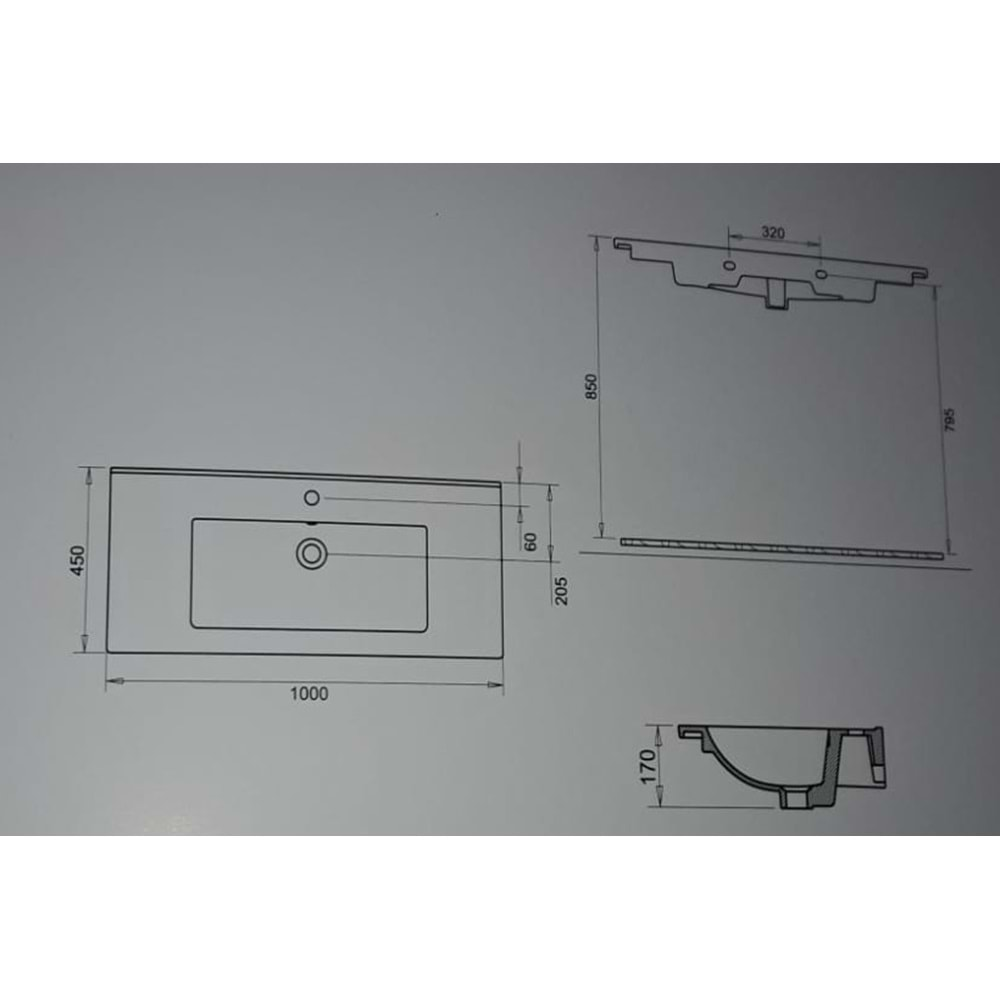 BELLA ETEJERLİ LAVABO 100cm TURAVİT