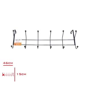 BAL 6 LI PANEL KAPI ARKASI ASKISI BOYALI SİYAH