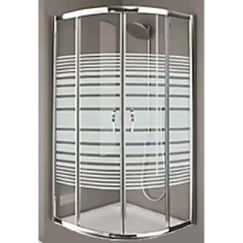 DUŞAKABİN 6mm CAM OVAL 110X110 cm H:190cm - DESENLİ