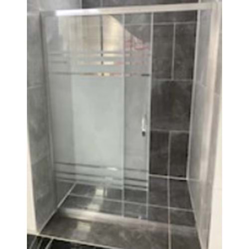 DUŞAKABİN 6mm CAM 1 SABİT 1 ÇALIŞIR 131-140 cm H:190cm - DESENLİ