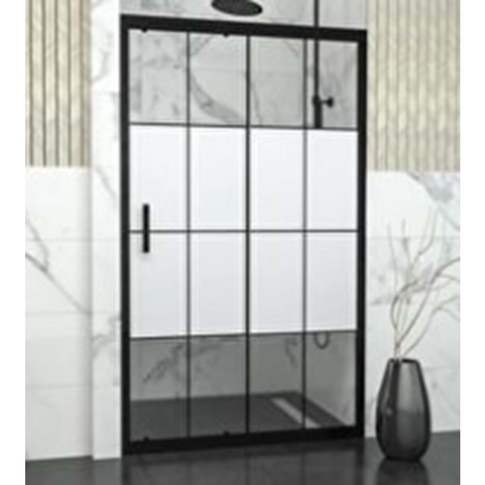 DUŞAKABİN 6mm CAM 1 SABİT 1 ÇALIŞIR 161-170 cm H:190cm - KAROLAJ DESENLİ CAM