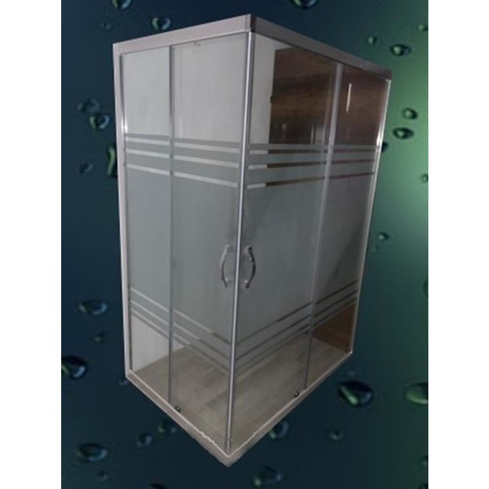 DUŞAKABİN 6mm CAM KARE 80X80 cm H:190cm - DESENLİ