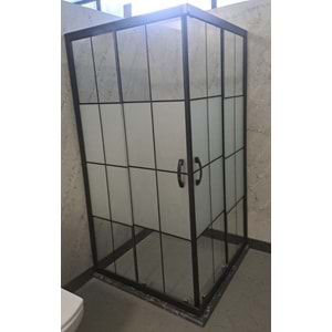 DUŞAKABİN 6mm CAM OVAL 90X90 cm H:190cm - KAROLAJ DESENLİ CAM