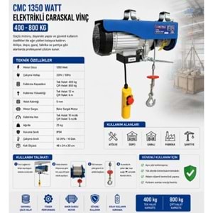 CMC MİNİ ELEKTRİKLİ VİNÇ - CARASKAL - 400-800 KG