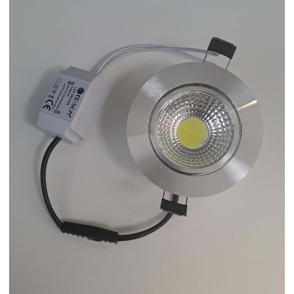 ED-SON 5 WATT COB LED SPOT ALÜMİNYUM KROM KASA BEYAZ IŞIK 500lm 6500K