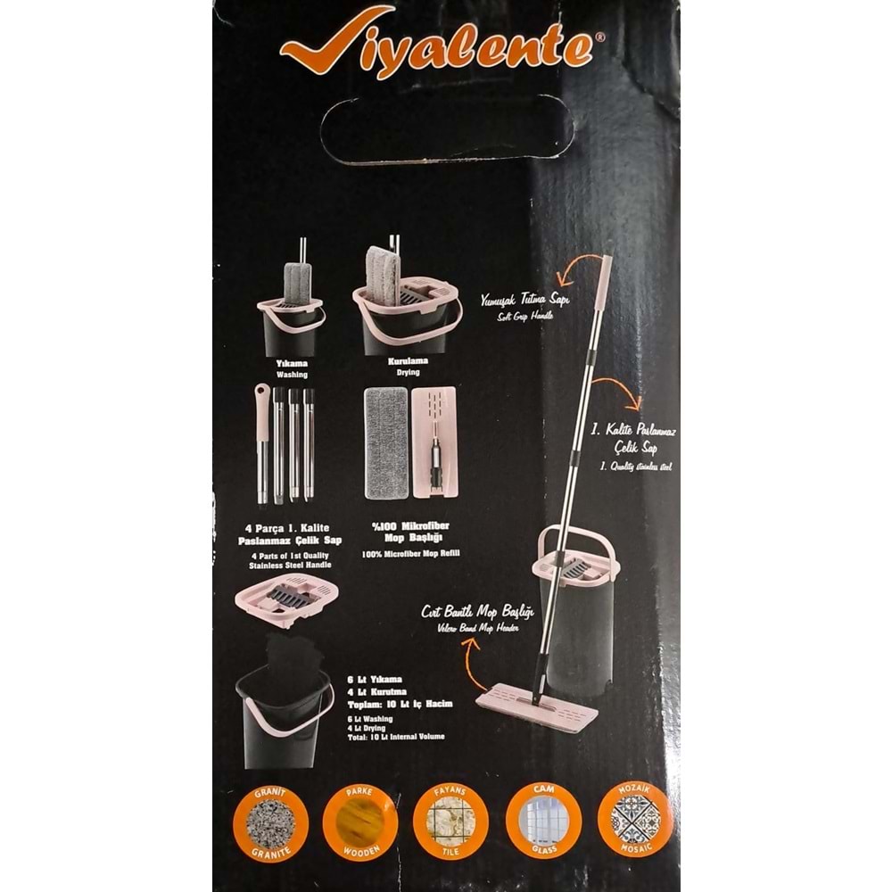 EMAY VİYALENTE MOP SET TABLET MOP TEMİZLİK SETİ KUTULU 10 LT