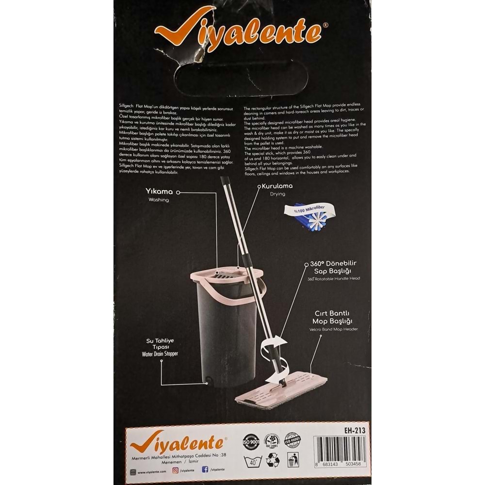 EMAY VİYALENTE MOP SET TABLET MOP TEMİZLİK SETİ KUTULU 10 LT