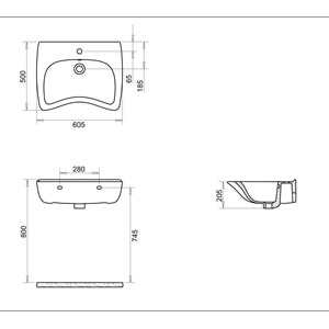 BEDENSEL ENGELLİ 50X60 LAVABO TURASER