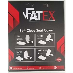 FATEX ERA SOFT ( 36 x 45 cm ) YAVAŞ KAPANAN PLASTİK KLOZET KAPAĞI