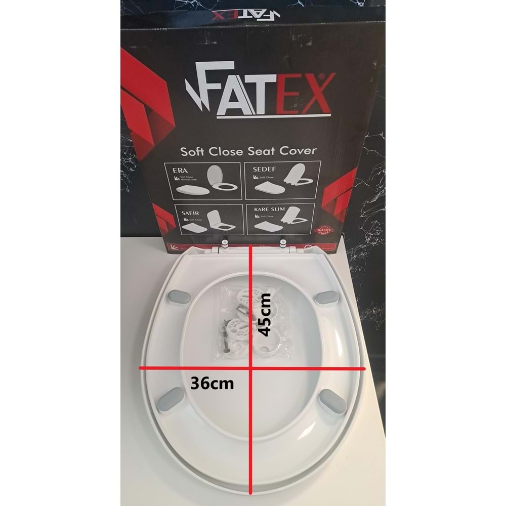 FATEX ERA SOFT ( 36 x 45 cm ) YAVAŞ KAPANAN PLASTİK KLOZET KAPAĞI