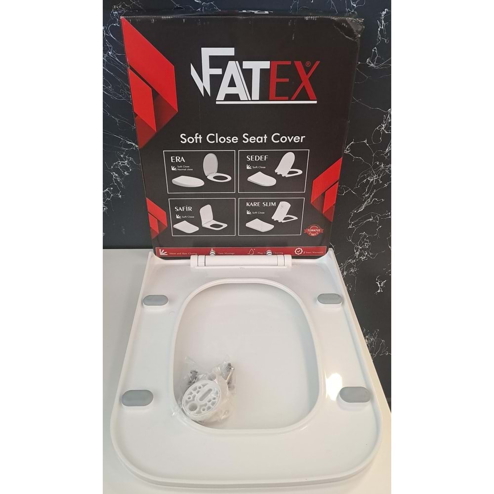 FATEX SAFİR SOFT ( 36 x 45 cm ) YAVAŞ KAPANAN PLASTİK KLOZET KAPAĞI