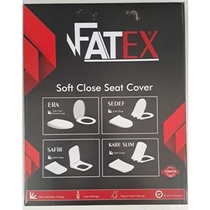 FATEX SAFİR SOFT ( 36 x 45 cm ) YAVAŞ KAPANAN PLASTİK KLOZET KAPAĞI