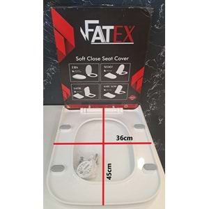 FATEX SAFİR SOFT ( 36 x 45 cm ) YAVAŞ KAPANAN PLASTİK KLOZET KAPAĞI