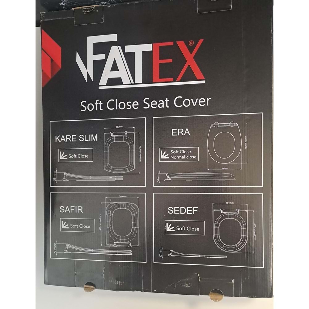 FATEX SAFİR SOFT ( 36 x 45 cm ) YAVAŞ KAPANAN PLASTİK KLOZET KAPAĞI