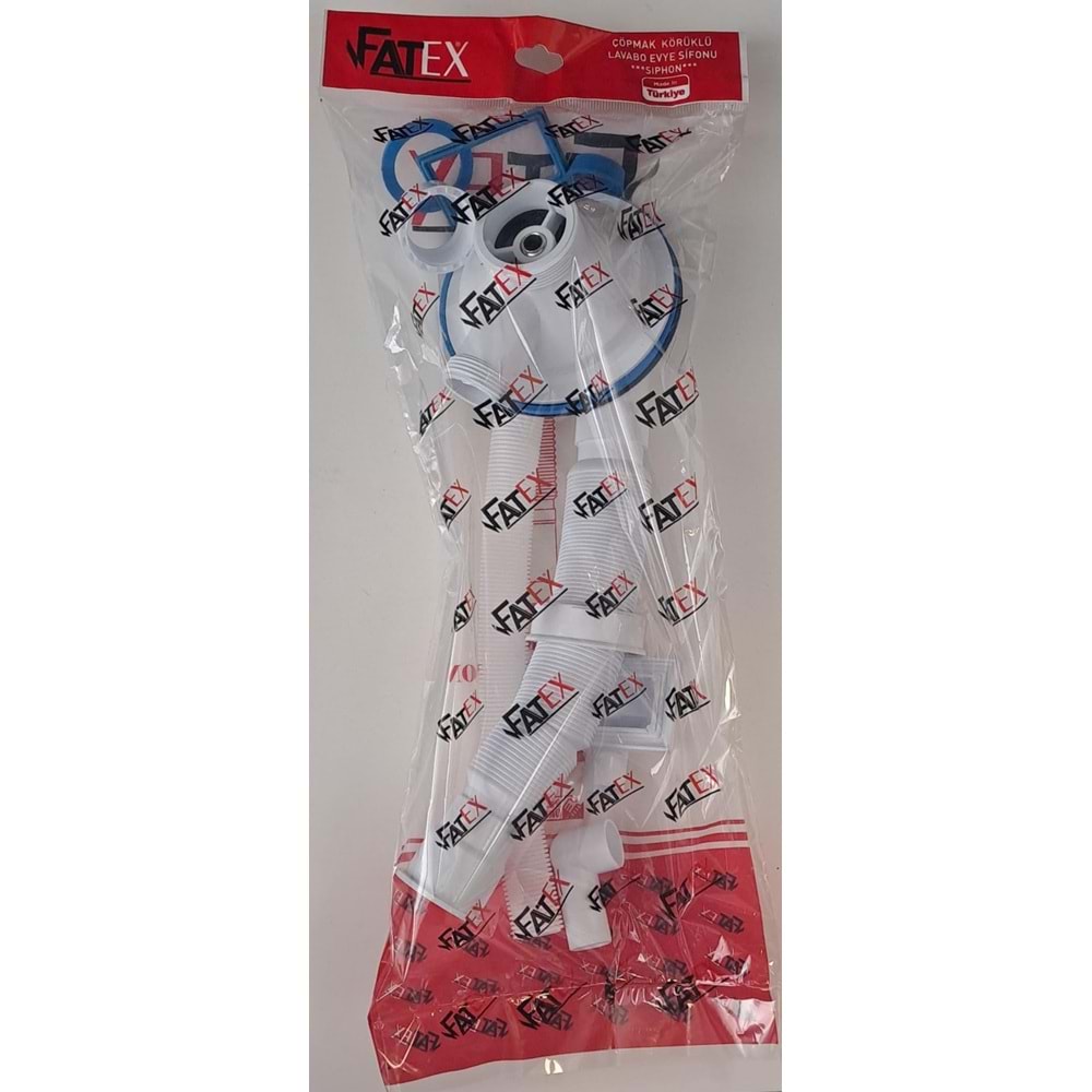 FATEX LÜX ÇÖP MAK TEKLİ TAŞMALI KÖRÜKLÜ SİFON 110 / Ø 32 LİK ÇIKIŞLI - METAL BİLYALI ( F-104-17 )