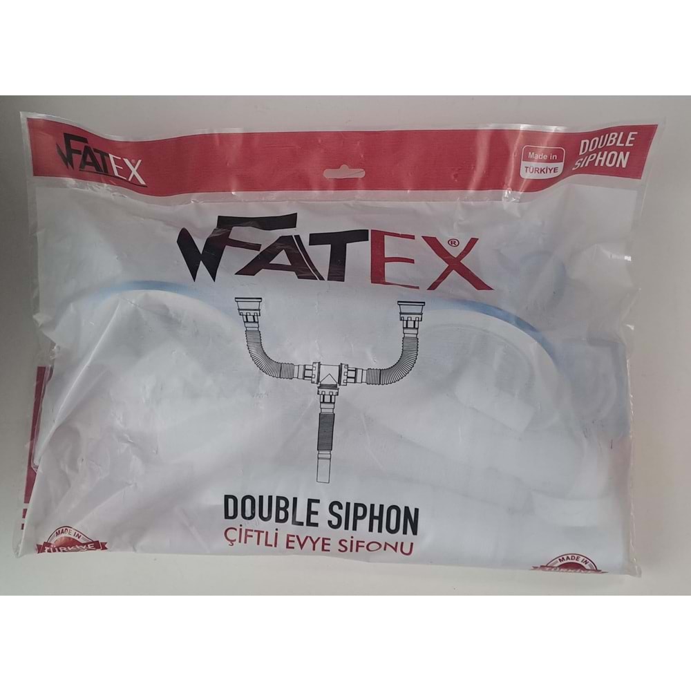 FATEX LÜX ÇÖP MAK ÇİFTLİ DUBLE TAŞMALI KÖRÜKLÜ SİFON 110 / Ø 32 LİK ÇIKIŞLI - METAL BİLYALI ( F-104-19 )