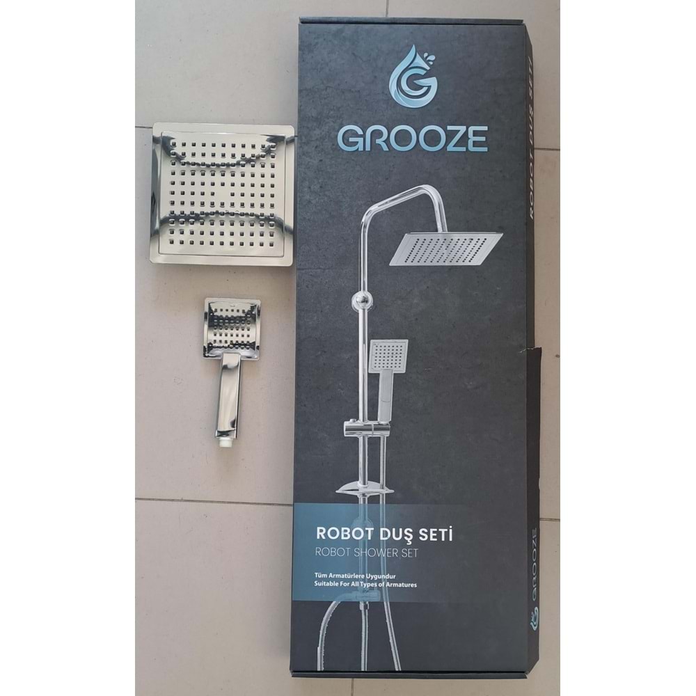 GROOZE ROBOT DUŞ SETİ - FLAT DUŞ SETİ - KENZA - KOMPLE KROM