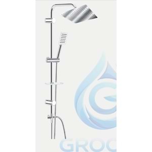 GROOZE ROBOT DUŞ SETİ - FLAT DUŞ SETİ - VEGA - 304 KROM METAL TEPE VE EL DUŞU